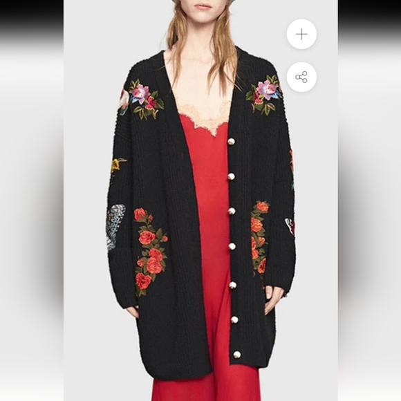 Oserjep Longline Embroidered Tiger Knit Patchwork AMAZING Cardi OS - Picture 3 of 16